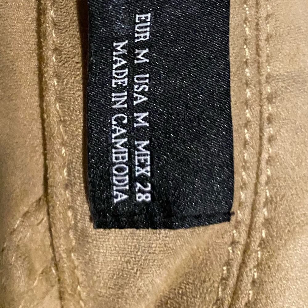 ZARA BEAUTIFUL TAN SUEDE TEXTURED SHORT TRENCH - Picture 11 of 16